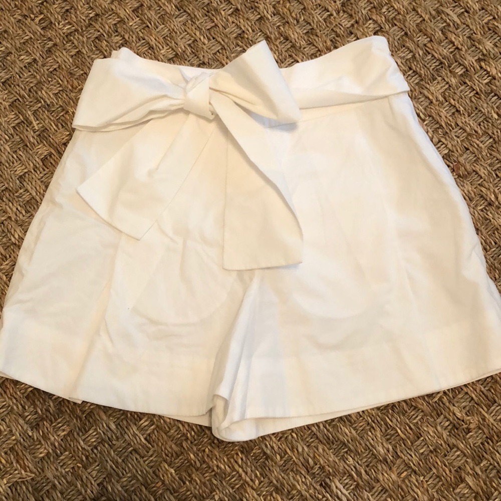 JCrew white shorts with bow